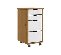vidaXL Armoire roulante avec tiroirs Moss Bois de pin Marron Miel