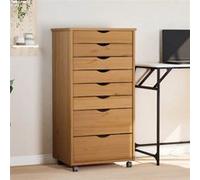 vidaXL Armoire roulante MOSS avec tiroirs bois de pin marron miel
