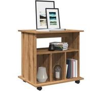 vidaXL Armoire roulante chêne Artisanal 60x45x60 cm Bois d'ingénierie, Armoire, classeur Mobile, Meuble de Bureau, Armoire de Rangement sur roulettes