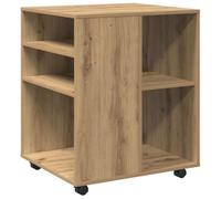 Armoire roulante chêne artisanal 60x53x72 cm bois d ingénierie