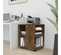 vidaXL Armoire roulante Chêne fumé 60x53x72 cm Bois d'ingénierie Marron