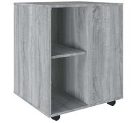 Armoire Roulante Grise Sonoma 60x53x72 cm en Bois d'Ingénierie | Roulettes verrouillables, plateau rectangulaire, rangement sous bureau, entretien humide, bois composite stable