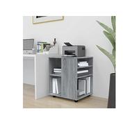 vidaXL Armoire roulante Sonoma – Bois d'ingénierie 60×53×72 cm – Gris