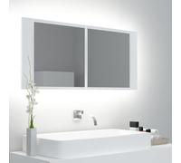 vidaXL Armoire de salle de bain à miroir LED 100x12x45 cm Acrylique Blanc