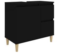 Armoire salle de bain - CLOUD - Contemporain - noir 65x33x60 cm bois d'ingénierie M178