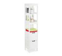 Armoire salle de bain étagère verticale 2 tiroirs MDF armoire de rangement