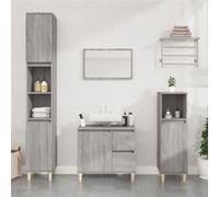 vidaXL Armoire de salle de bain Colonne Scandinave bois d'ingénierie Sonoma gris 30x30x100 cm