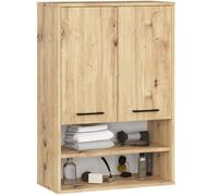 Armoire salle de bains suspendue AKORD FIN Chêne Artisan 64 cm 2 portes façade Chêne Artisan 4 étagères 64x30x94 cm