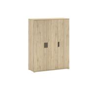 Vipack Armoire SAM – 3 portes, grande capacité – Reproduction chêne mélaminé 150 cm