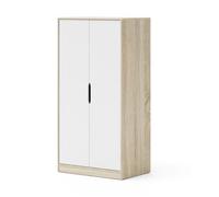 Homlando Armoire à Deux Portes avec Tringle à vêtements 5 Compartiments, Grand Espace de Rangement pour Chambre à Coucher, Chambre d'adolescent, 90 cm de Large x 165 cm de Haut x 55 cm de Profondeur