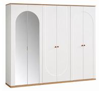 Armoire scandinave avec miroir et détails arrondis élégants