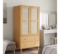 Armoire simple SENJA aspect rotin brun 90x55x175cm bois de pin - Armoires FR9717517 2parcel
