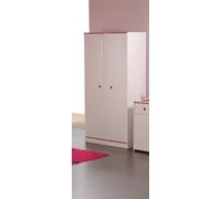 Armoire Smoozy 90 cm 2 portes - blanc/rose ou blanc/bleu