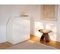 Vente-unique - Armoire sous Pente 2 Portes - Blanc - ADEZIO