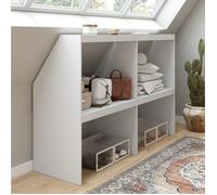 IDMarket - Etagère sous Pente 4 Cases TOMI 160 x 50 x 110/70 cm Blanc