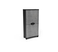 Plastiken – Armoire Space-saver – 90 cm – 4 étagères – Noir/bois