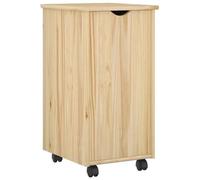 Armoire sur roulettes en bois massif - Meuble de rangement mobile - 34 x 39 x 65,5 cm - Polyvalent - Réutilisable - Jaune