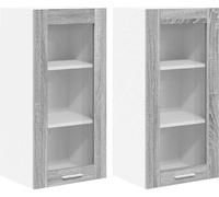 Armoire suspendue avec porte 2 pcs Gris Sonoma 40 x 31 x 80 cm