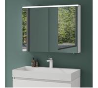 Armoire Suspendue de Salle de Bain avec Miroir et éclairage LED - MAI & MAI - Blanc Mat - 90x15x70 cm