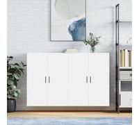 Armoire suspendue durable pour chambre à coucher et salon, élégante armoire murale avec compartiments anti-poussière en bois, armoire murale avec portes à montage mural, blanc, 2