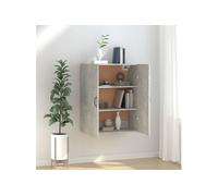 Armoire suspendue Gris béton 69,5x34x90 cm Bois d ingénierie Gris G