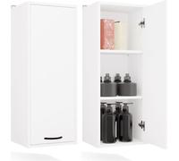 Armoire suspendue moderne NINA W1D Salle de bains – 3 étagères, blanc mat | Couleur : blanc mat | Dimensions : 35 x 90 x 30 cm
