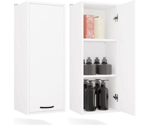 Armoire suspendue moderne NINA W1D Salle de bains – 3 étagères, blanc mat | Couleur : blanc mat | Dimensions : 35 x 90 x 30 cm