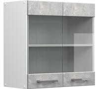 Armoire suspendue Vicco R-Line Béton 60cm avec portes vitrées, Model 41866