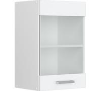 Armoire suspendue Vicco R-Line Blanc Haute brillance 40cm avec porte vitrée, Model 42029