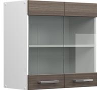 Armoire suspendue Vicco R-Line Gris 60cm avec portes vitrées, Model 41867