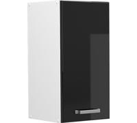 Armoire suspendue Vicco R-Line Noir Haute brillance 30cm avec porte, Model 41976