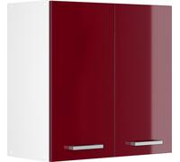 Armoire suspendue Vicco R-Line Rouge bordeaux Haute brillance 60cm avec portes, Model 41663