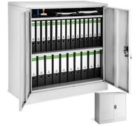 Armoire - TECTAKE - armoire métallique à dossiers, verrouillable, étagères réglables, acier revêtu par poudre, 90x40x90 cm - gris