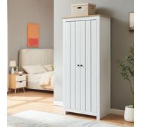 Armoire « Trorjam » avec 2 portes et 1 tringle à vêtements 175 x 80 x 52 cm Blanc / aspect chêne