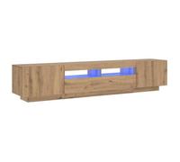 Armoire TV - BEST-HOME - Meuble TV avec lumières LED - chêne artisanal - bois d'ingénierie - Meuble de Salon 3_3318548
