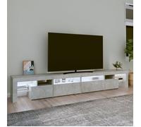 Armoire TV - CLOUD - Meuble séjour - avec lumières LED - Gris béton 260x36,5x40 cm ll922