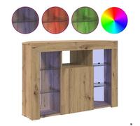 ARMOIRE TV - Marron - Meuble TV LED - d'Angle Montage mural - 1 PC - Chêne artisanal 100x40x68cm T4977