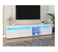 Armoire TV Moderne Blanc, Panneau Lumineux, Éclairage LED Variable, Salon Et Salle À Manger 180cm