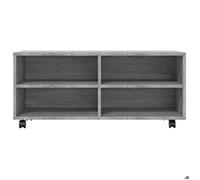 Armoire TV - MODERNE - Meuble TV - Montage Simplifié - sur roulettes Sonoma gris 90x35x35cm Bois ingénierie @2554972