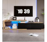 Armoire TV modulaire avec module mobile et éclairage LED: Design flexible 2-en-1 combinable individuellement, extensible jusqu'à 2