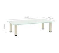 Armoire TV/Table TV/Meuble HIFI, GKK, Givré 60x35x17 cm, Verre trempé @244