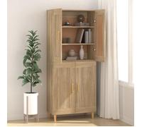 Armoire Vaisselier Durable - Brun - Buffet de cuisine - avec Rangement - Chêne Sonoma - 69,5x34x90cm - Bois d'ingénierie LH4359305