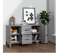 Armoire Vaisselier Durable - Gris - Buffet de cuisine - avec Rangement - Sonoma gris - 100x36x60cm - Bois d'ingénierie LH7121826