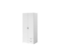 Armoire VARIA Décor 2 portes battantes 2 tiroirs L 81 cm H 185 P 51 cm PARISOT Blanc G
