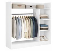 Armoire VCM Palosa H. 120 x L. 124 x P. 35 cm avec tringle et étagères. Armoire ouverte - Palosa L