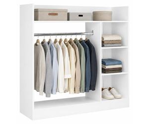 Armoire VCM Palosa H. 120 x L. 124 x P. 35 cm avec tringle et étagères. Armoire ouverte - Palosa L