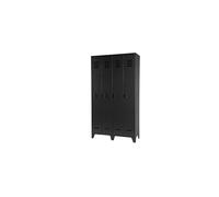 Armoire vestiaire 2 portes en pin noir STIJN