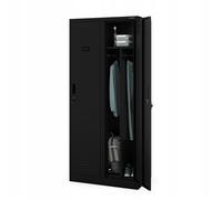 Jan Nowak Armoire 2B1A en Acier, Armoire en métal Social BHP, revêtement en Poudre, Trous de Ventilation, 2 Compartiments, 180 cm x 80 cm x 50 cm (H x L x P) (Noir)