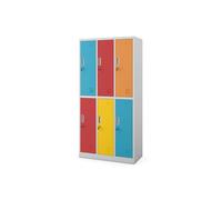 Armoire vestiaire de sécurité gris et multicolore à 6 portes : IGOR, 900 x 1850 x 450 mm