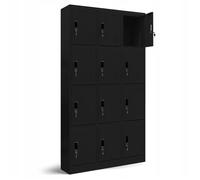 Armoire vestiaire en métal noire MARCIN 12 casiers avec serrures sécurisées